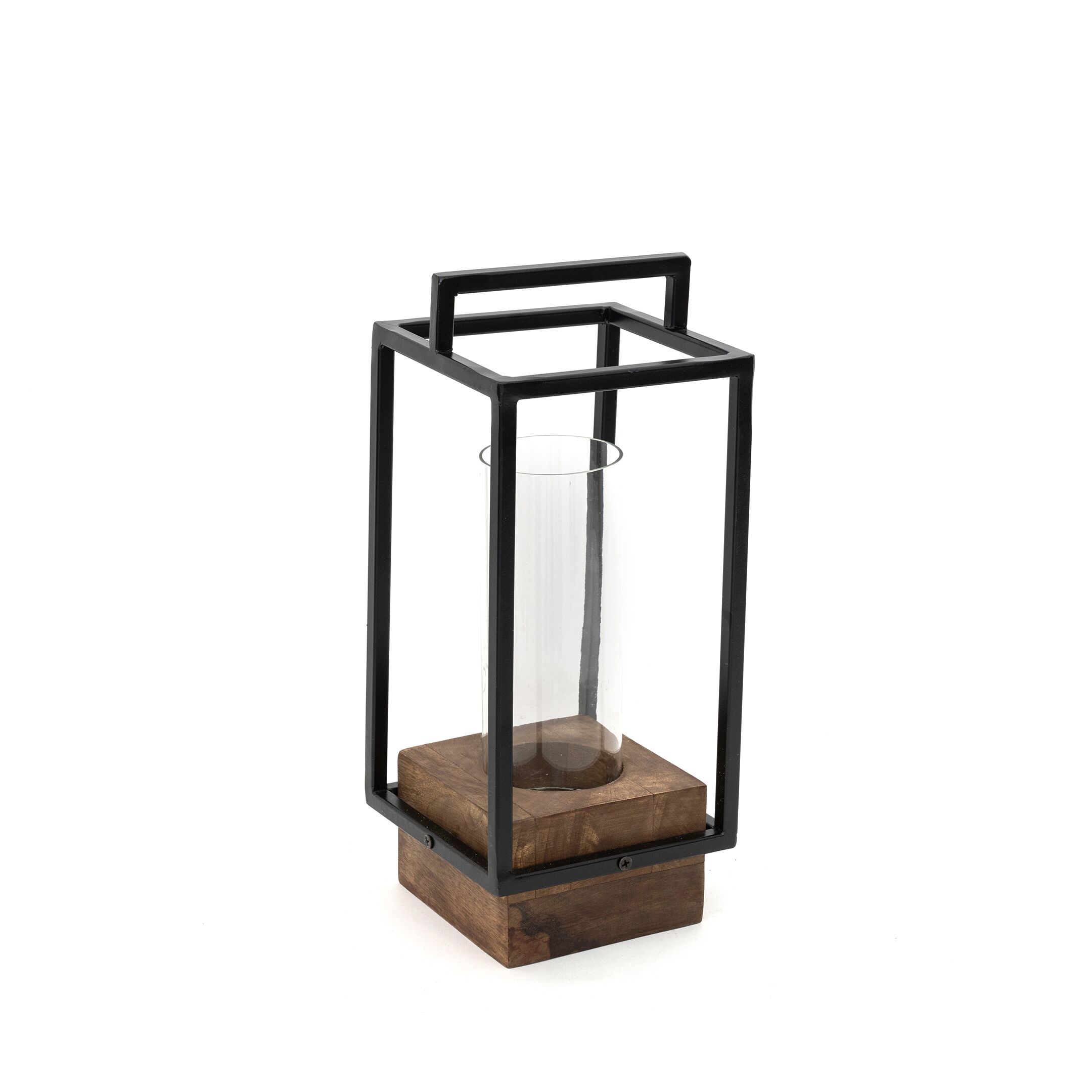 Keeth Wooden Metal Candle Holder- 15 cm - Image 3