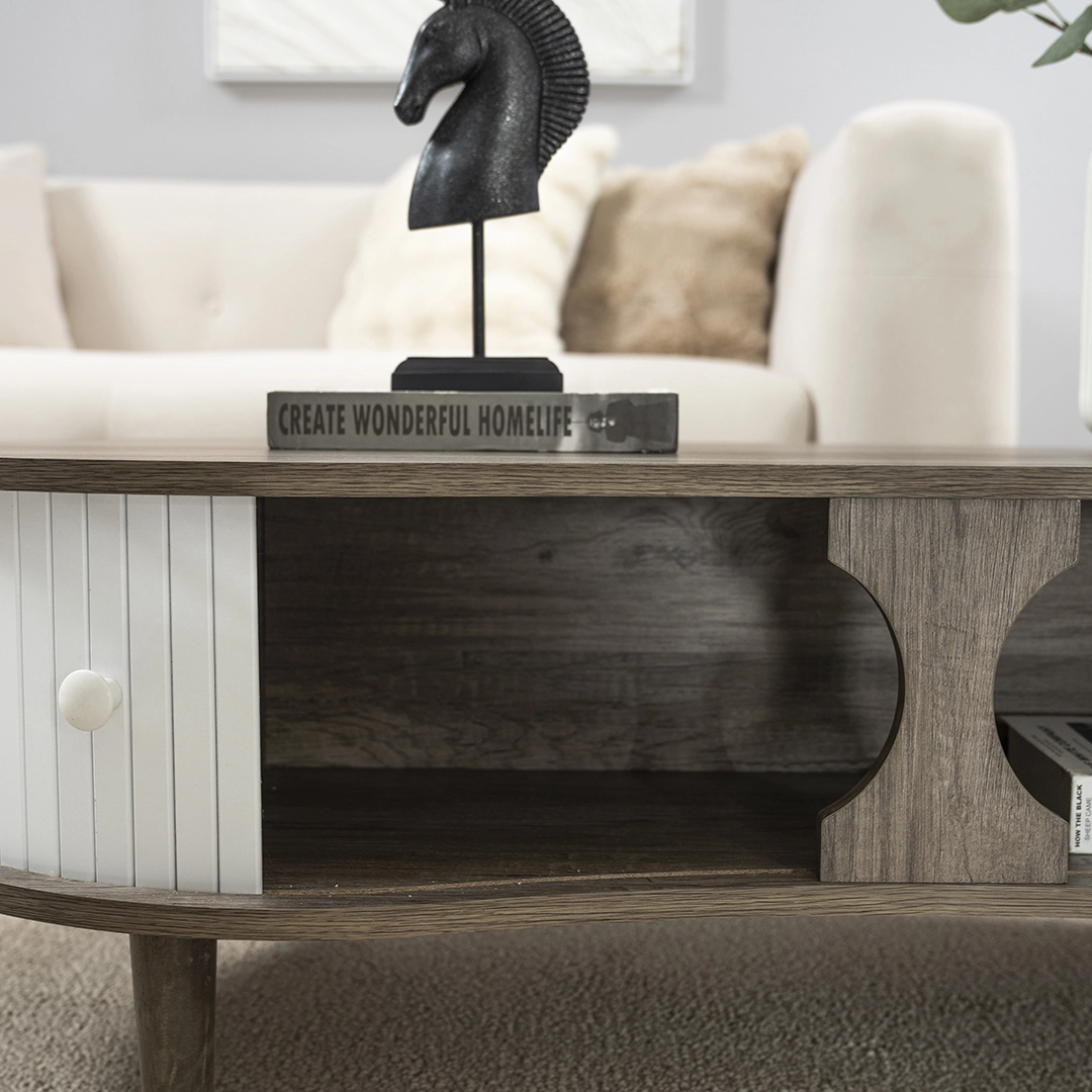 Curve Coffee Table-Grey Oak - Image 5
