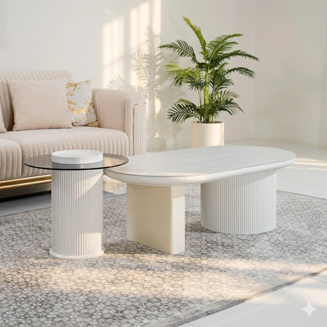 Freedo Coffee Table-Set of 2-Off White - Image 5
