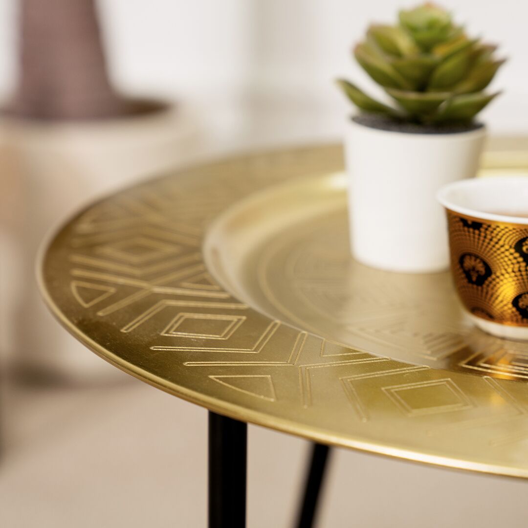 Siv Metal Moroccan end table gold 40x40x45cm - Image 5