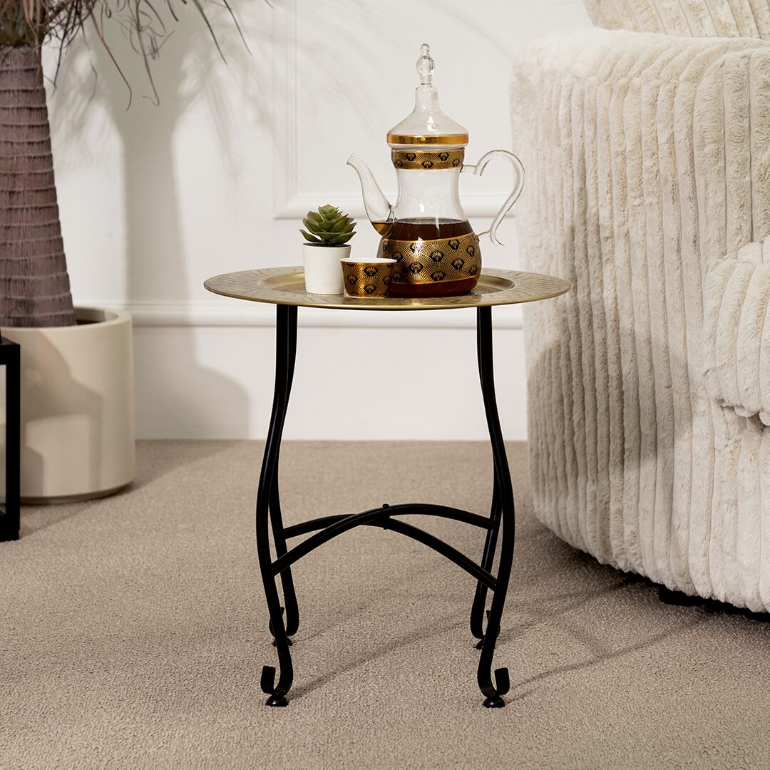 Siv Metal Moroccan end table gold 40x40x45cm - Image 7