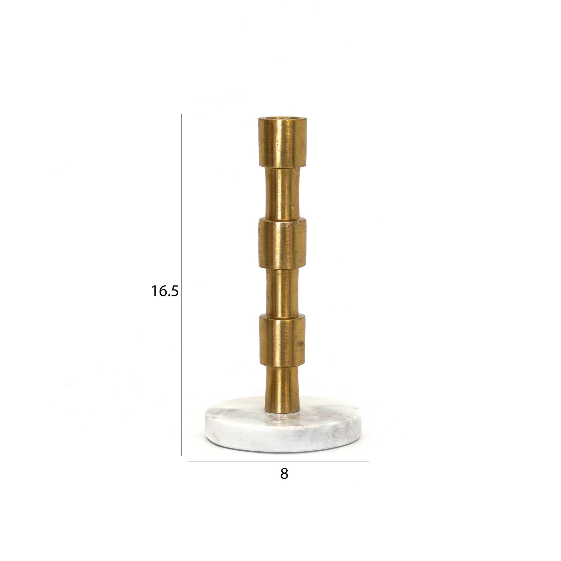 Adro Metal Candle Holder with Marble Base- 16.5 cm - Image 2