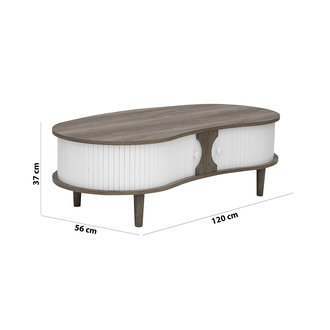 Curve Coffee Table-Grey Oak - Image 2