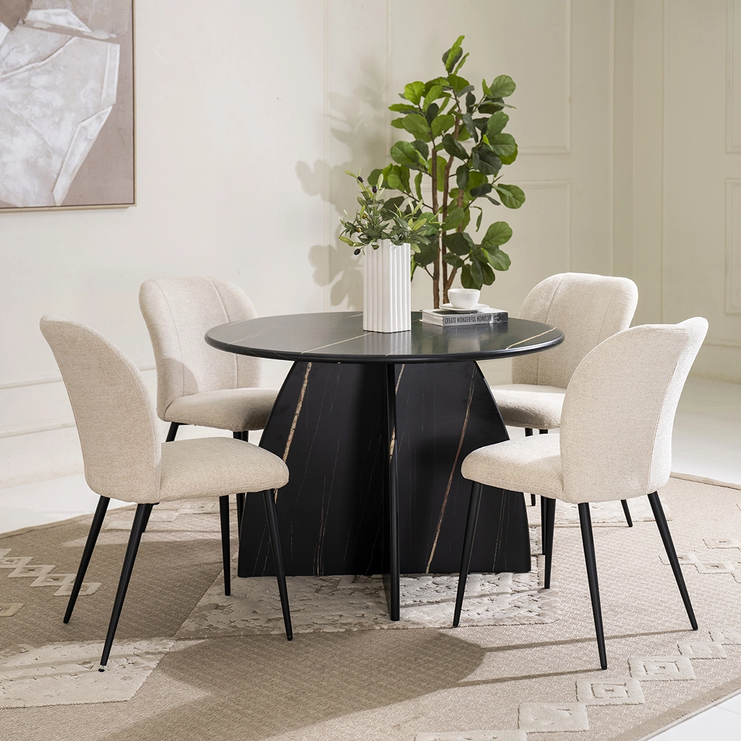 Aria 4-Seater Round Dining Set - Image 4