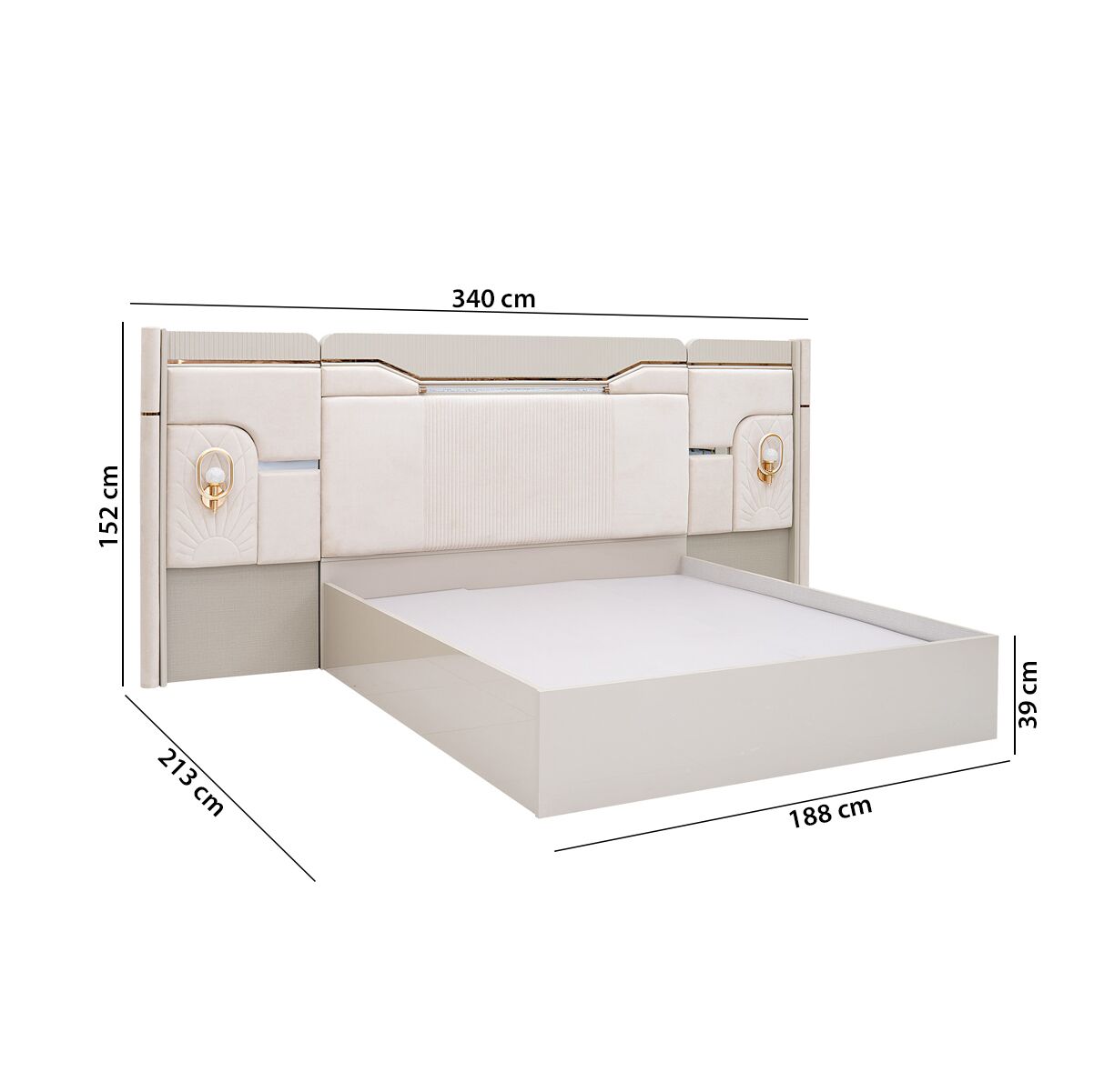 Grizeman 6-Piece King Bedroom Set-180*200 cm - Image 2