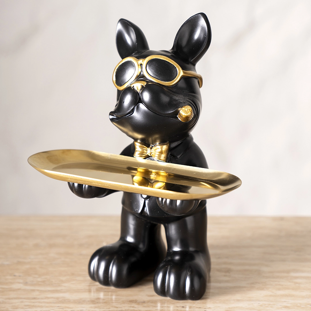 Swagster Standing Dog Butler Black & Gold 14×15×28Cm - Image 3