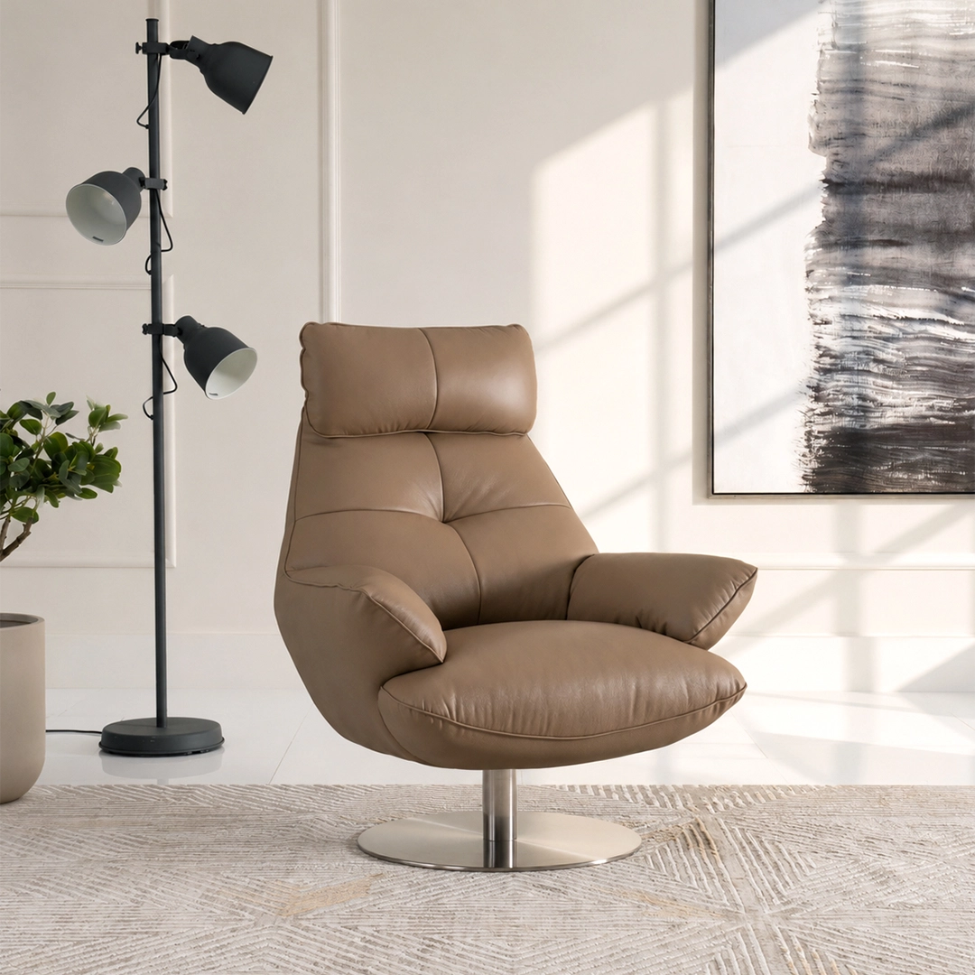 Lincon Swivel Chair-Beige
