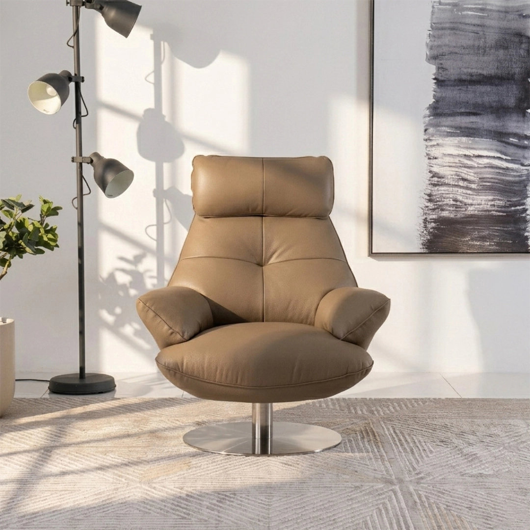 Lincon Swivel Chair-Beige - Image 3