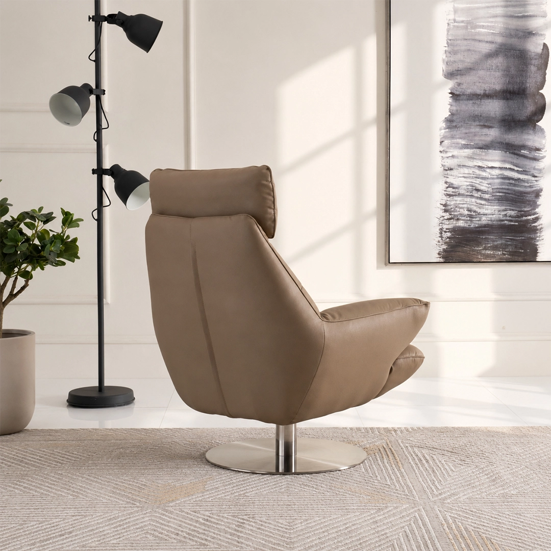 Lincon Swivel Chair-Beige - Image 4