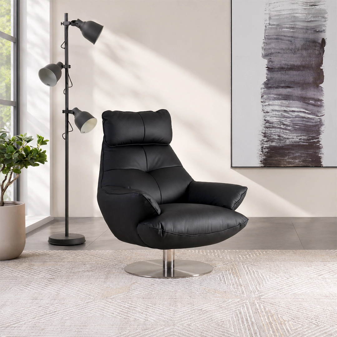 Lincon Swivel Chair-Black