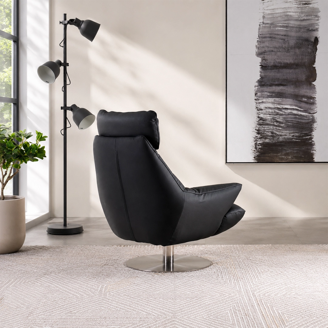Lincon Swivel Chair-Black - Image 3