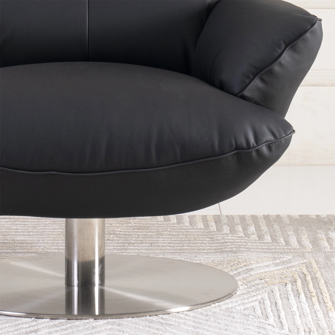 Lincon Swivel Chair-Black - Image 6