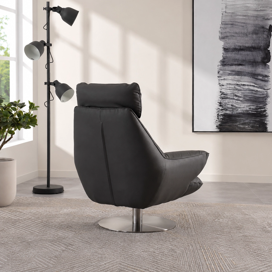 Lincon Swivel Chair-Grey - Image 3