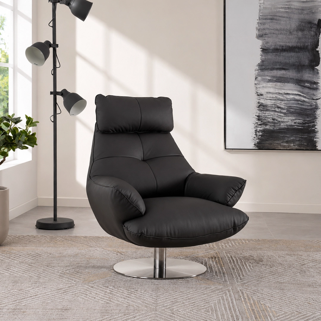 Lincon Swivel Chair-Grey - Image 4