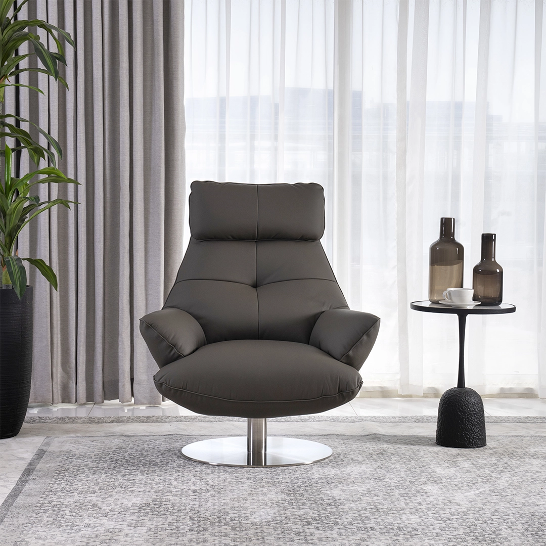 Lincon Swivel Chair-Taupe - Image 3