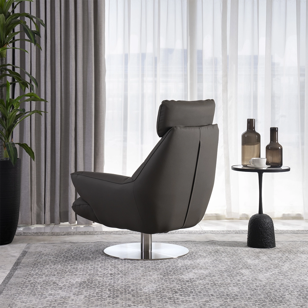 Lincon Swivel Chair-Taupe - Image 4