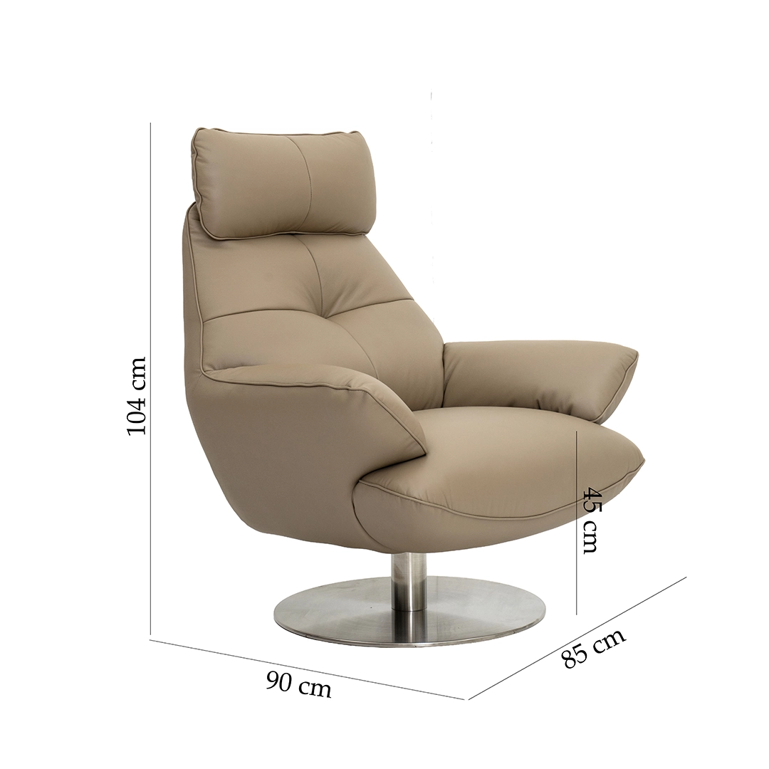 Lincon Swivel Chair-Beige - Image 2