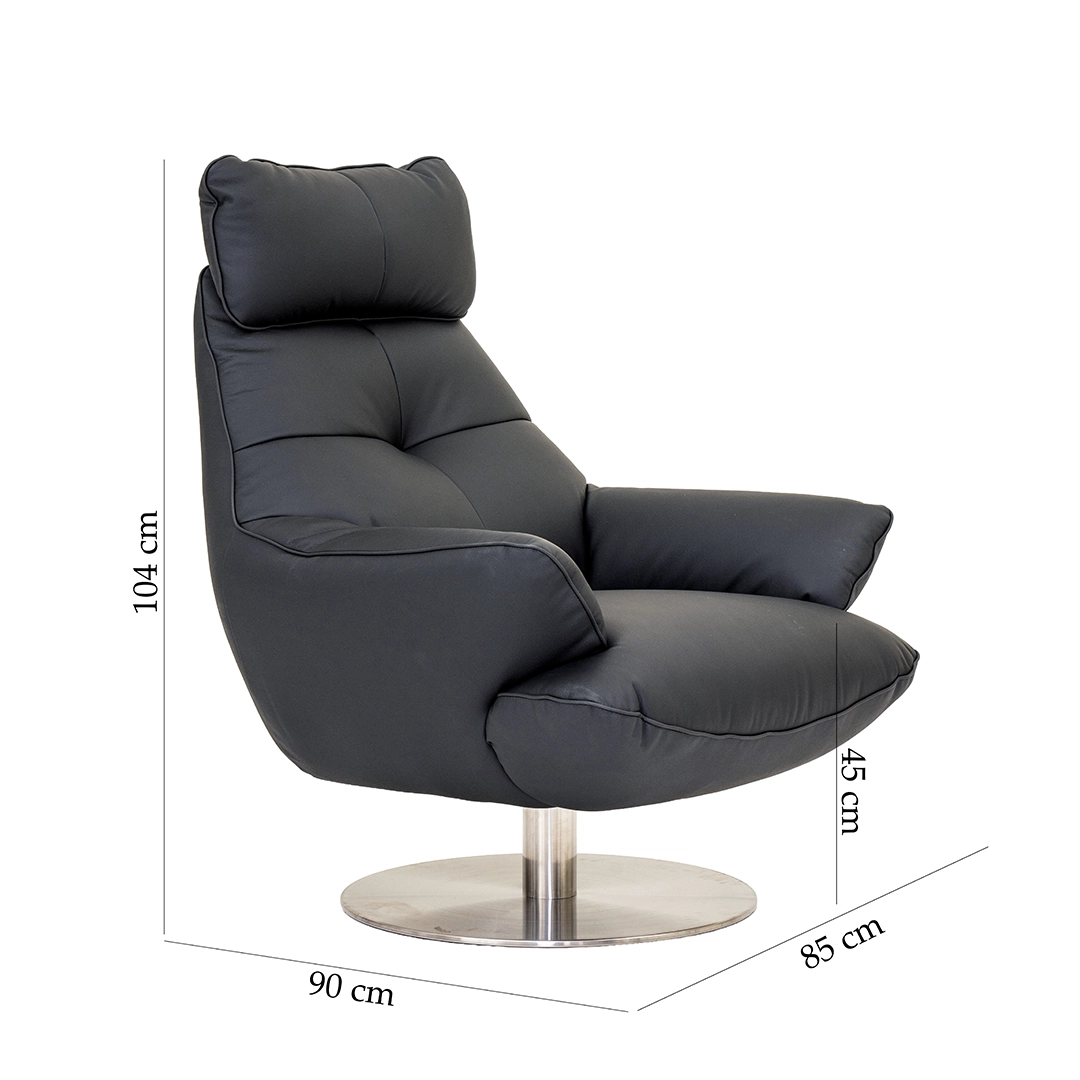Lincon Swivel Chair-Black - Image 2