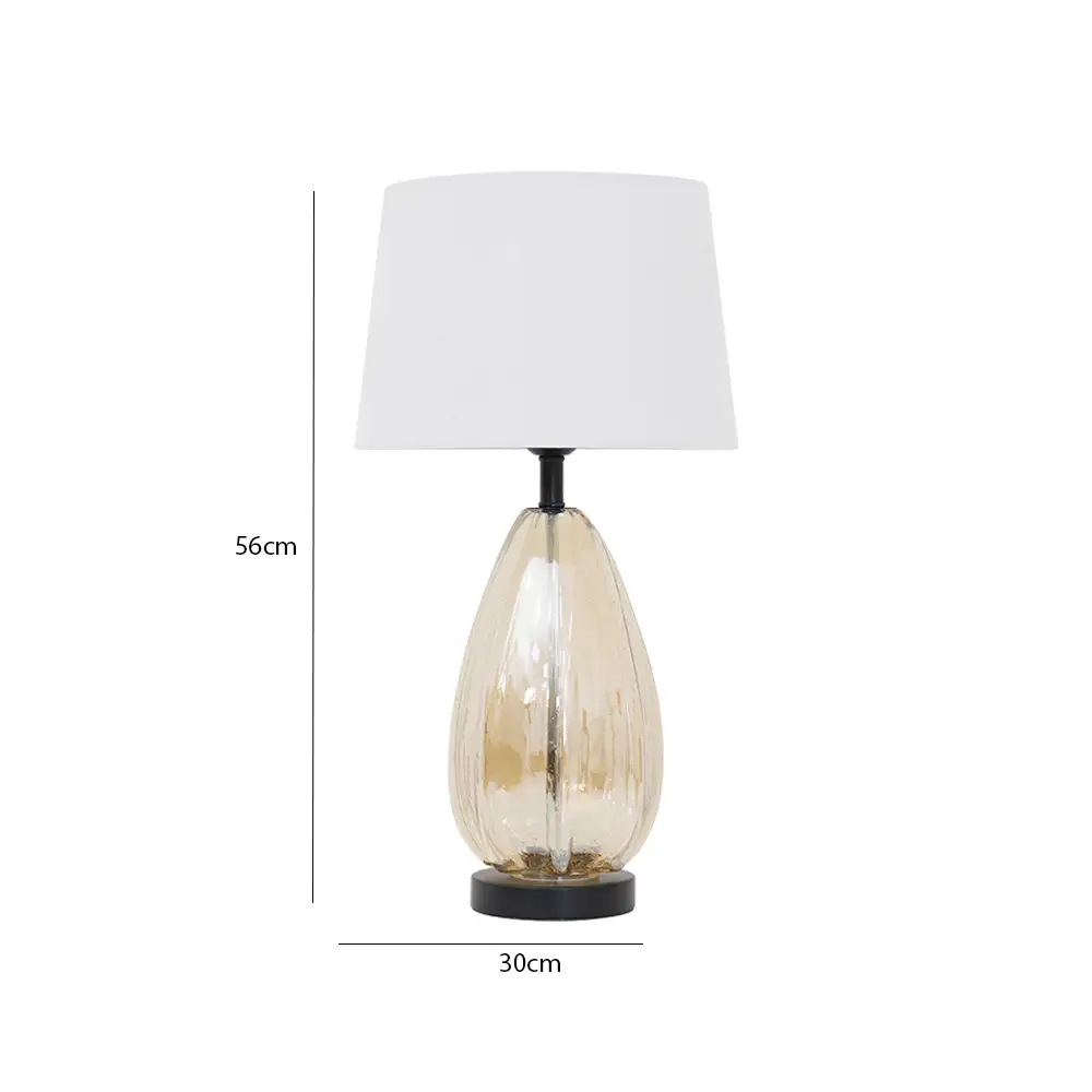 Avero glass base table lamp Amber 30x30x56cm - Image 2