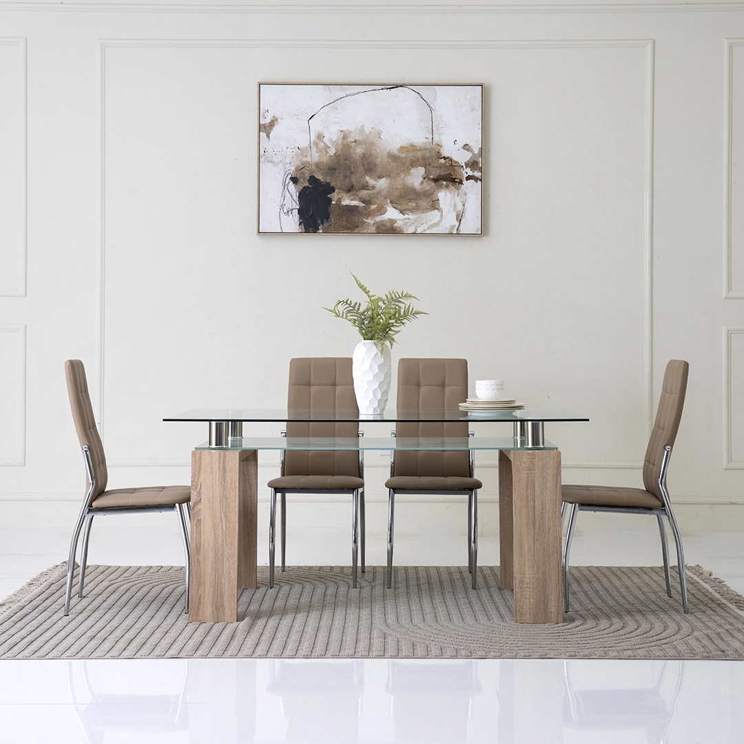 Lucas 6-Seater Dining Set-Oak - Image 8