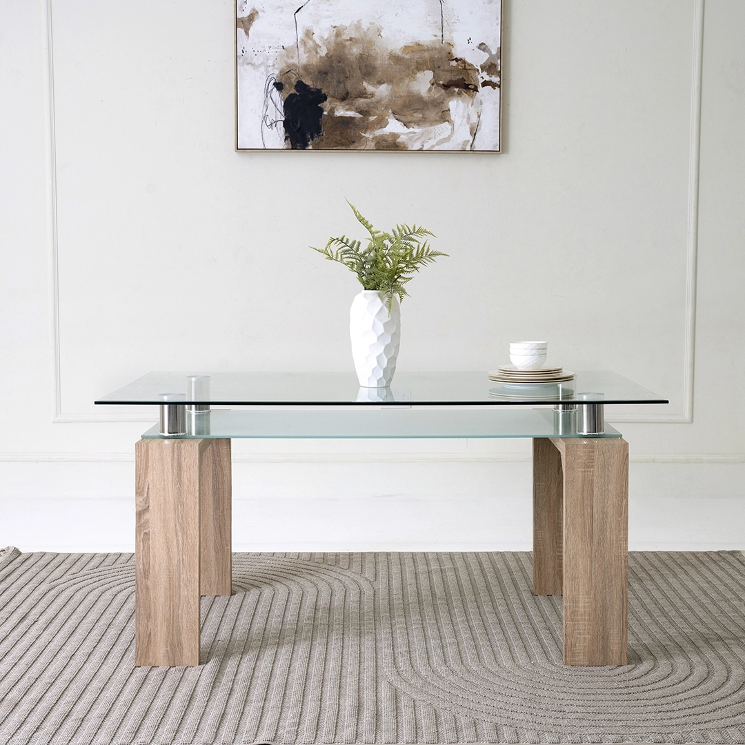 Lucas 6-Seater Dining Set-Oak - Image 6