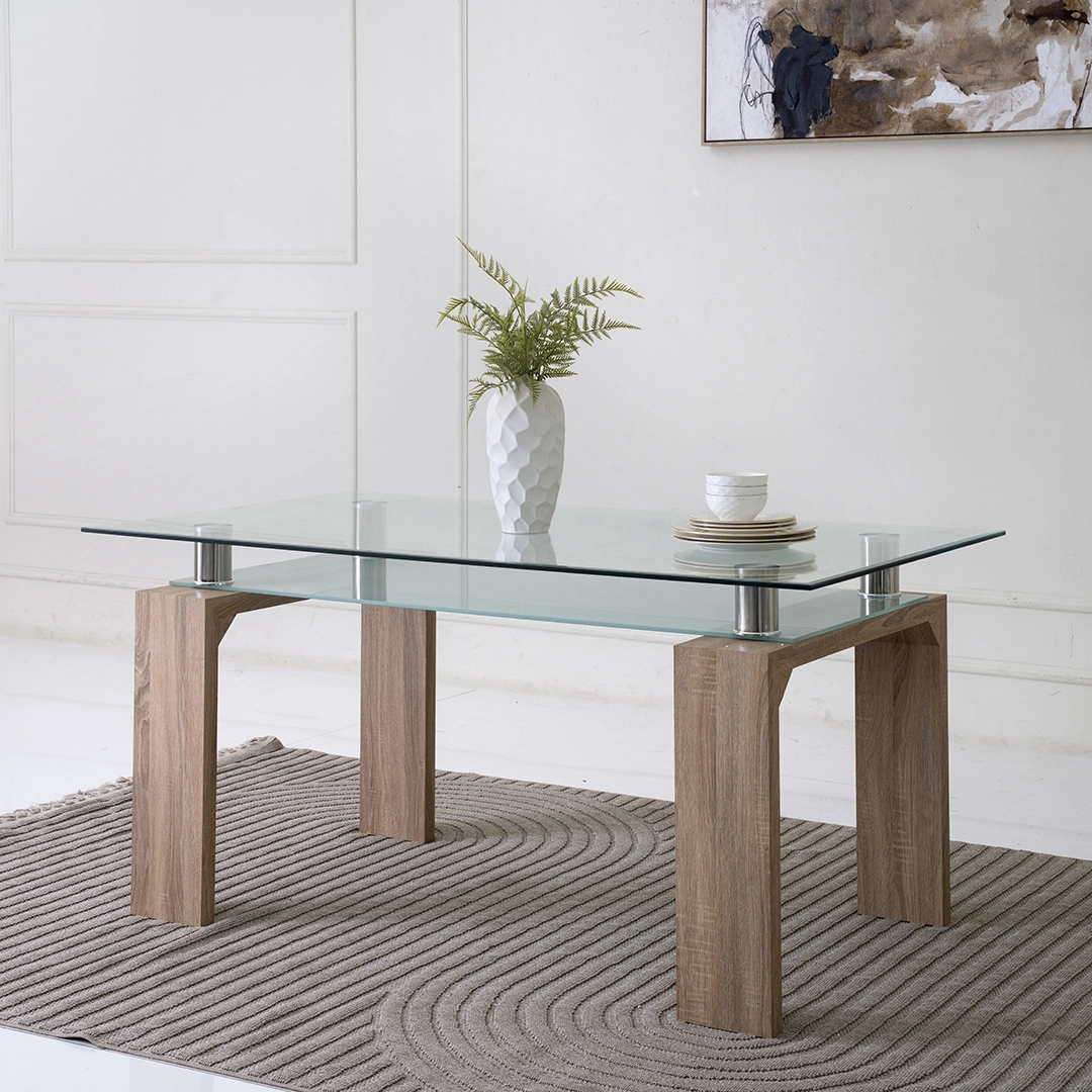 Lucas 6-Seater Dining Set-Oak - Image 7