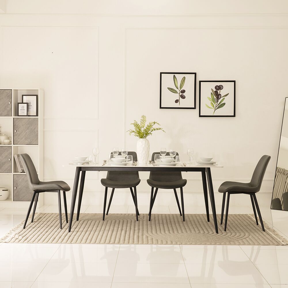 Senorita 6-Seater Sintered Stone Top Dining Set-Grey - Image 11