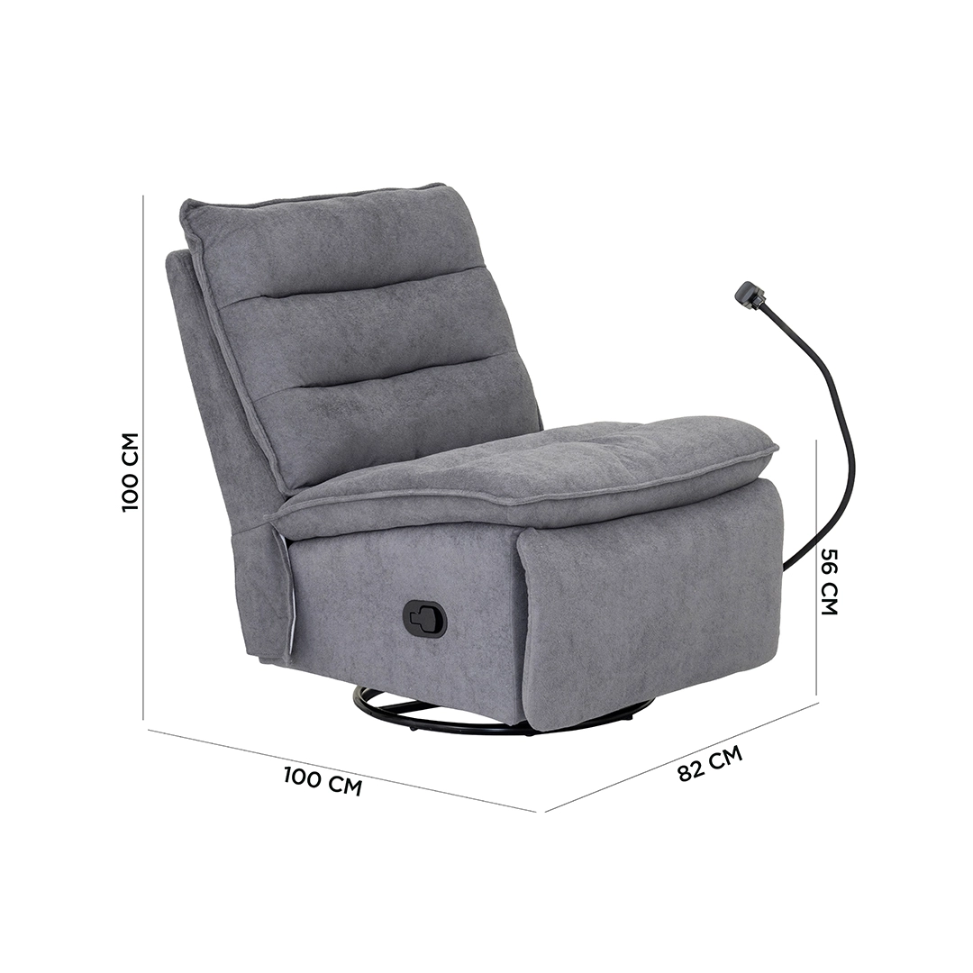 Rubeus Recliner Sofa-Grey - Image 2