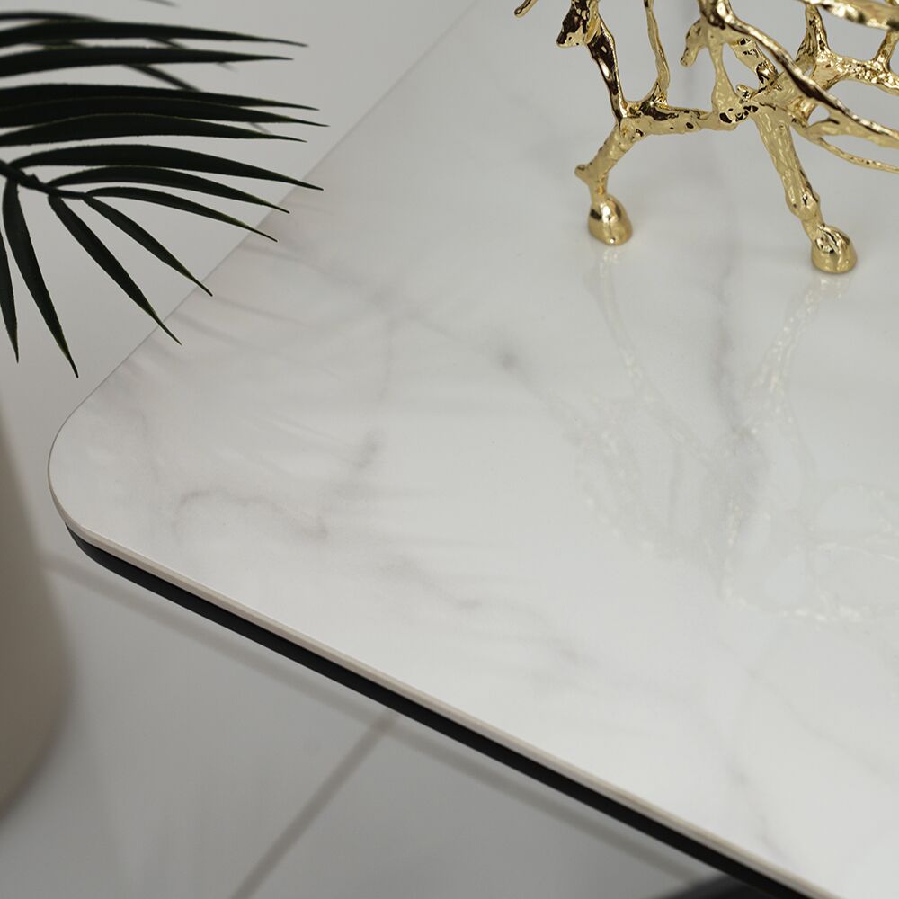 Florence End Table-White/Black - Image 5