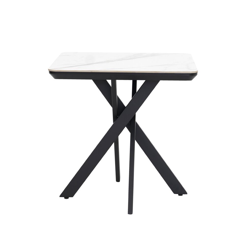 Florence End Table-White/Black - Image 4