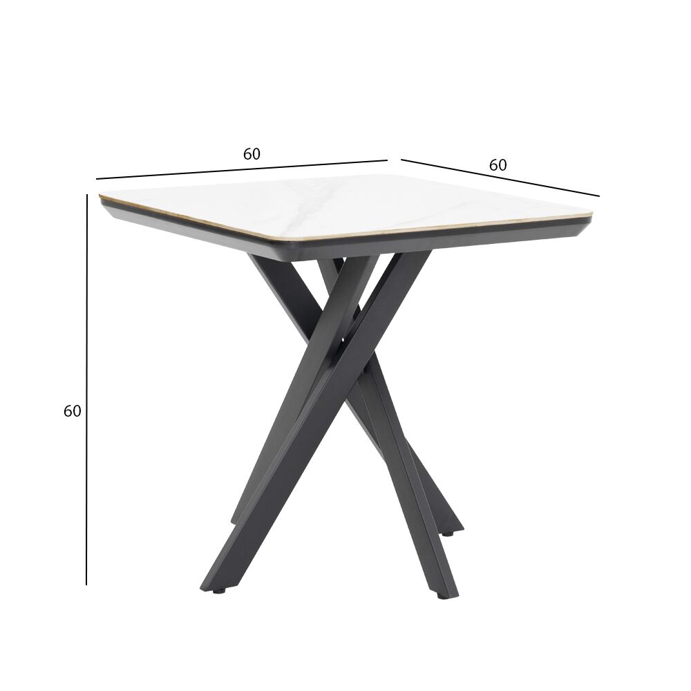 Florence End Table-White/Black - Image 2