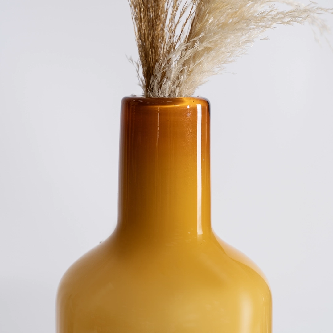 Lemont glass vase Amber 14x14x35cm - Image 4