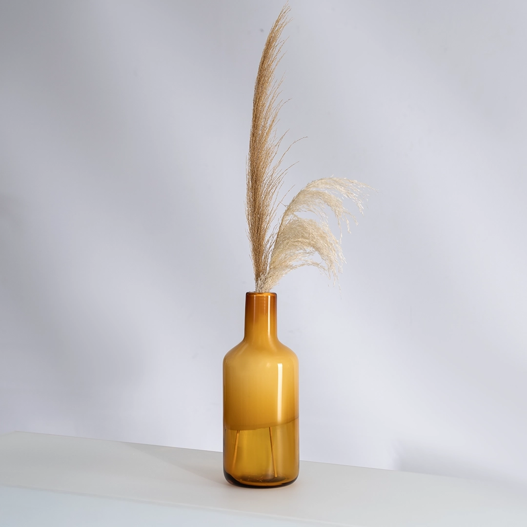 Lemont glass vase Amber 14x14x35cm - Image 5