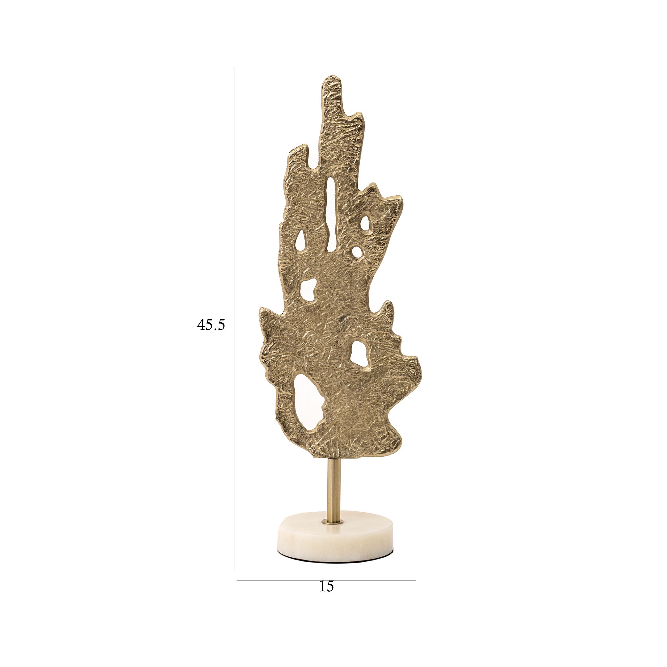 Ernid metal marble accent with marble base - Image 2