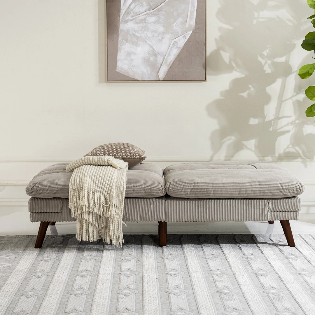 Dusk 3-Seater Sofa Bed-Beige - Image 5