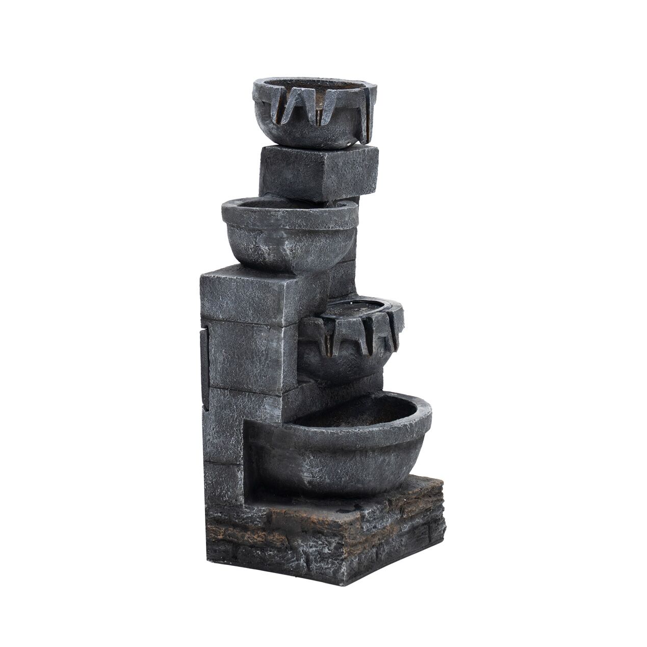 Serene Cascading Vessel Outdoor Fountain Grey 36x37x79Cm - Image 7
