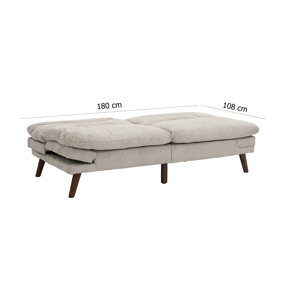 Dusk 3-Seater Sofa Bed-Beige - Image 3
