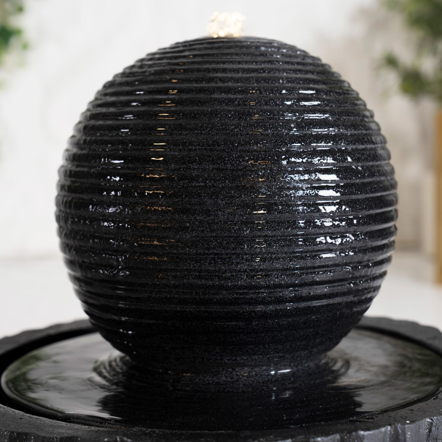 Serene Floating Orb Bowl Outdoor Fountain Black 45x45x48Cm - Image 3