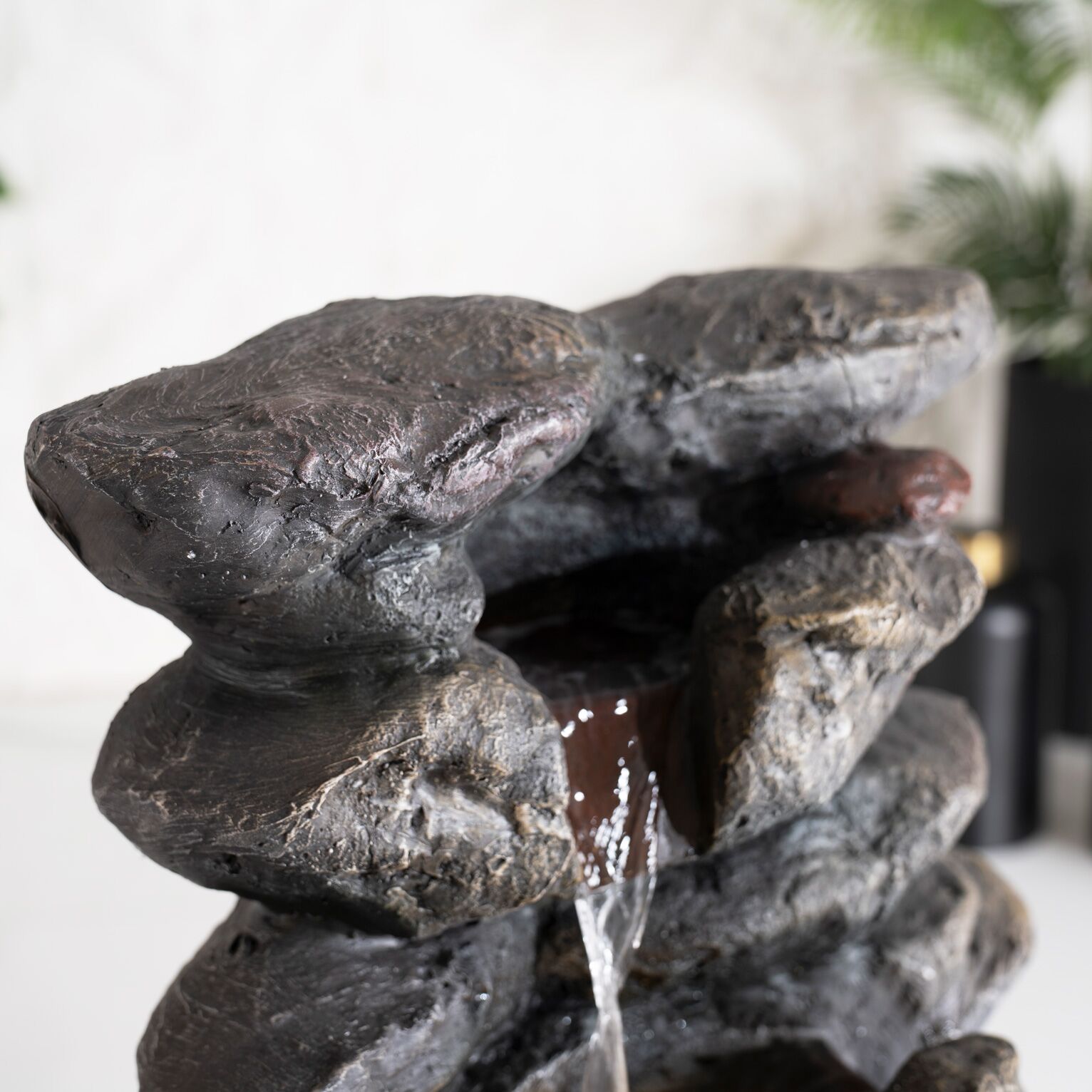 Serene Forest Stream Rock Tier Outdoor Fountain Grey 43x33x99Cm - Image 9