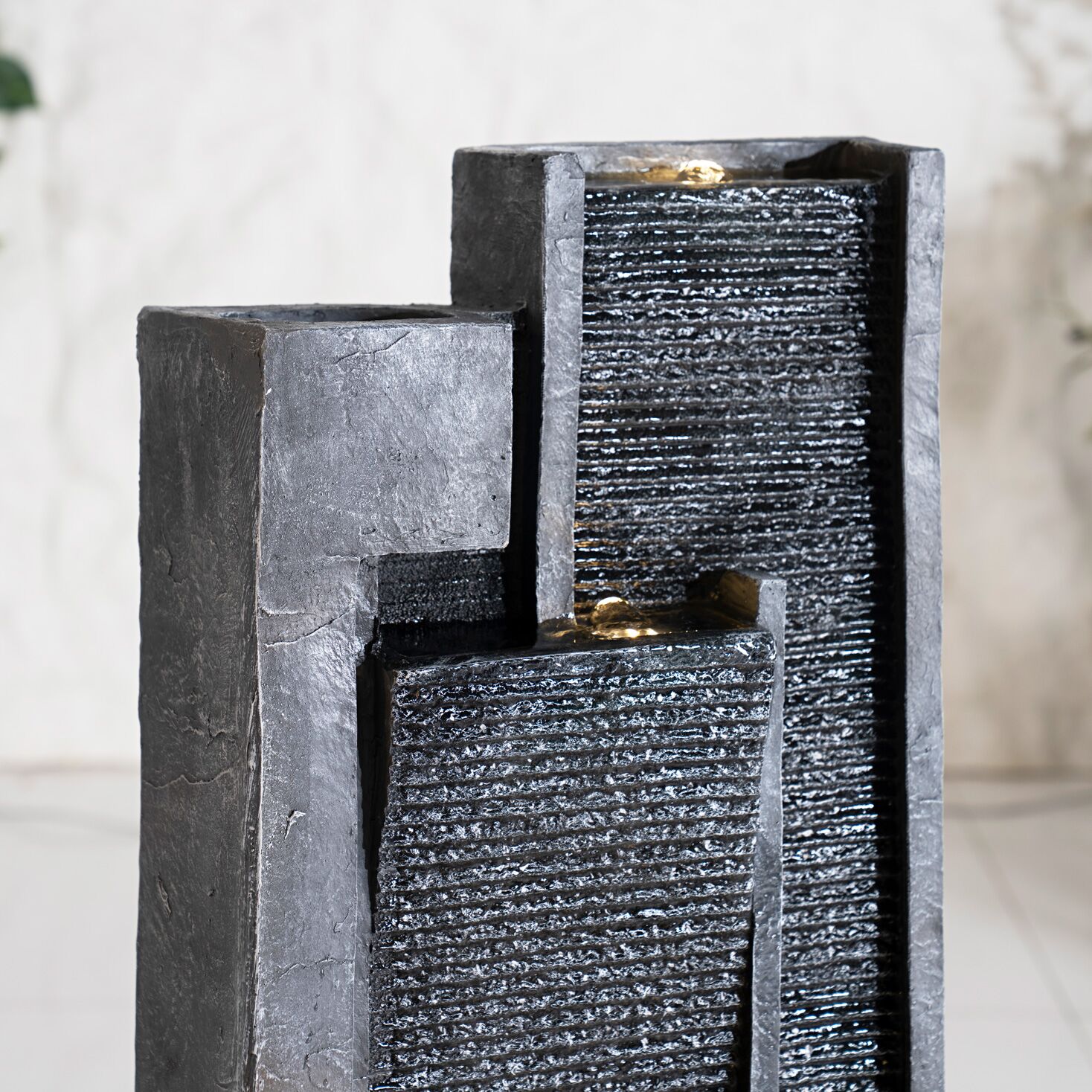 Serene Stone Flow Outdoor Fountain Grey 38x19x100Cm - Image 5