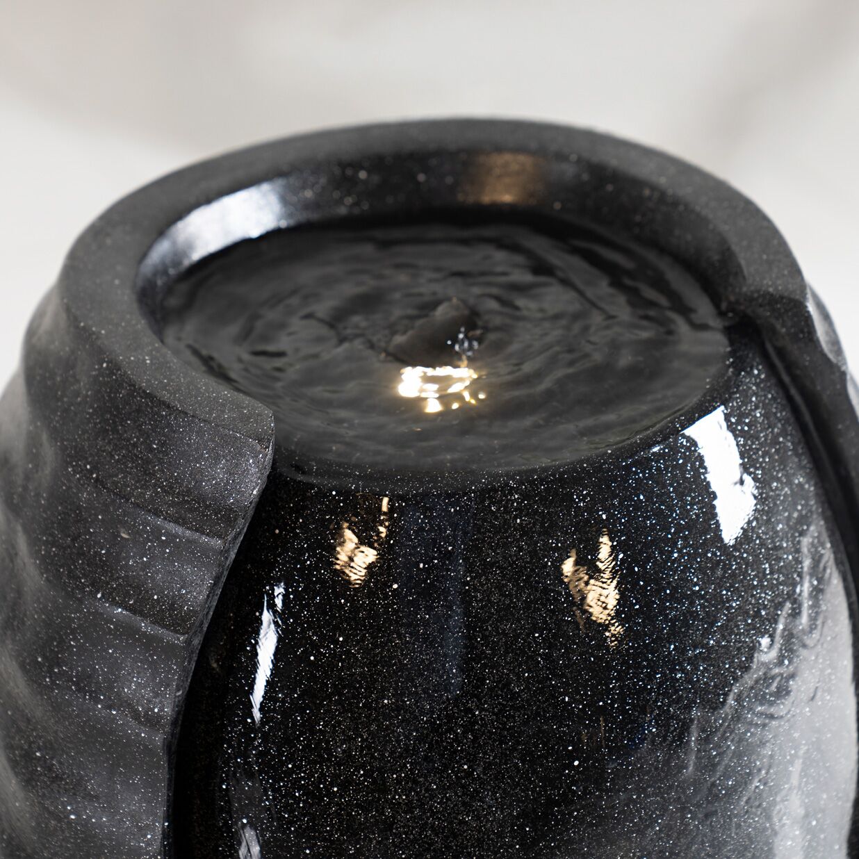 Serene Tall Textured Urn Outdoor Fountain Black 37x34x82Cm - Image 5