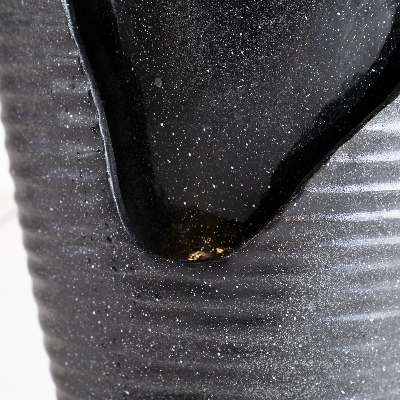 Serene Tall Textured Urn Outdoor Fountain Black 37x34x82Cm - Image 6