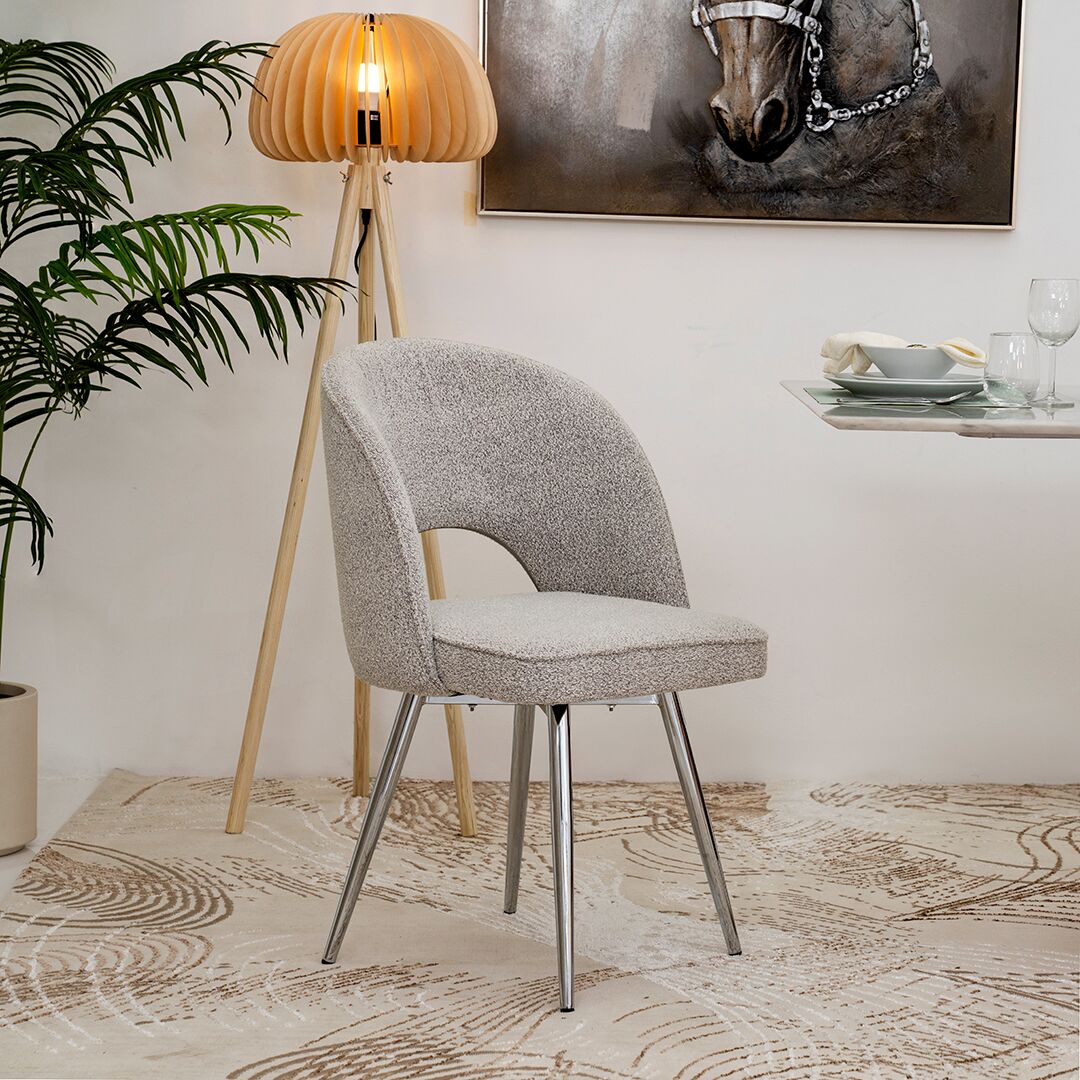 Cozy Swivel Dining Chair-Light Grey