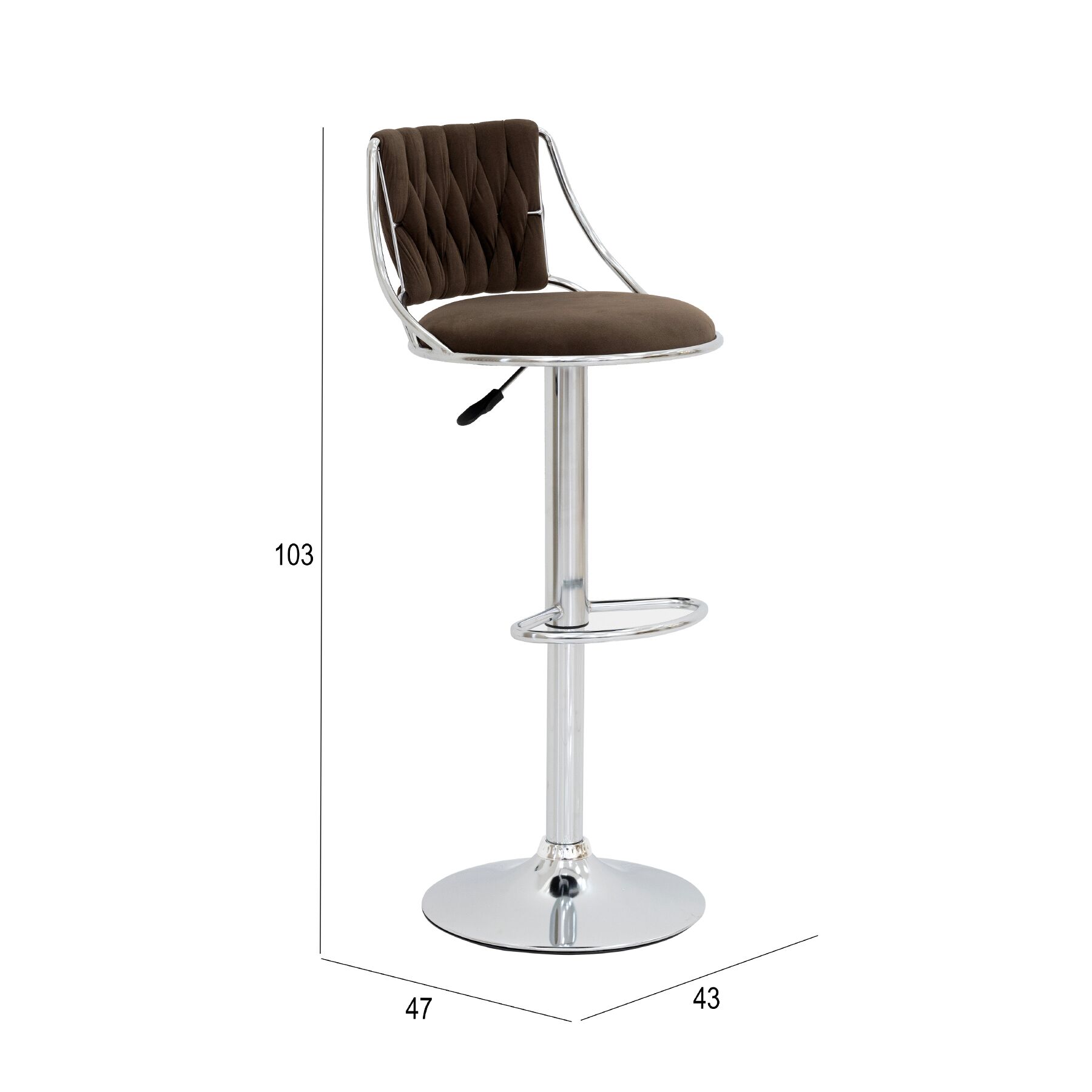 Neero Bar Chair-Dark Brown - Image 2