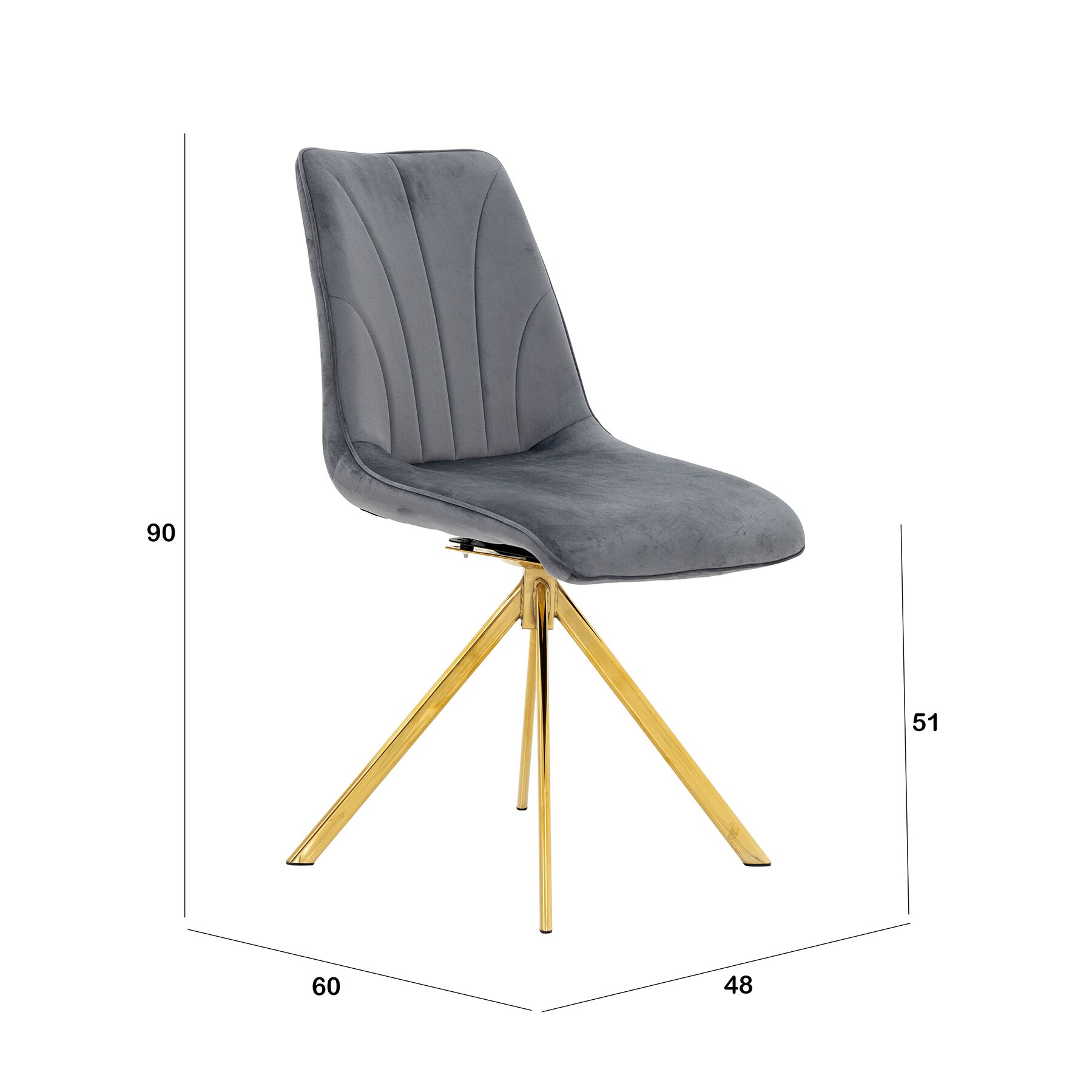 Sentio Swivel Dining Chair-Dark Grey - Image 2