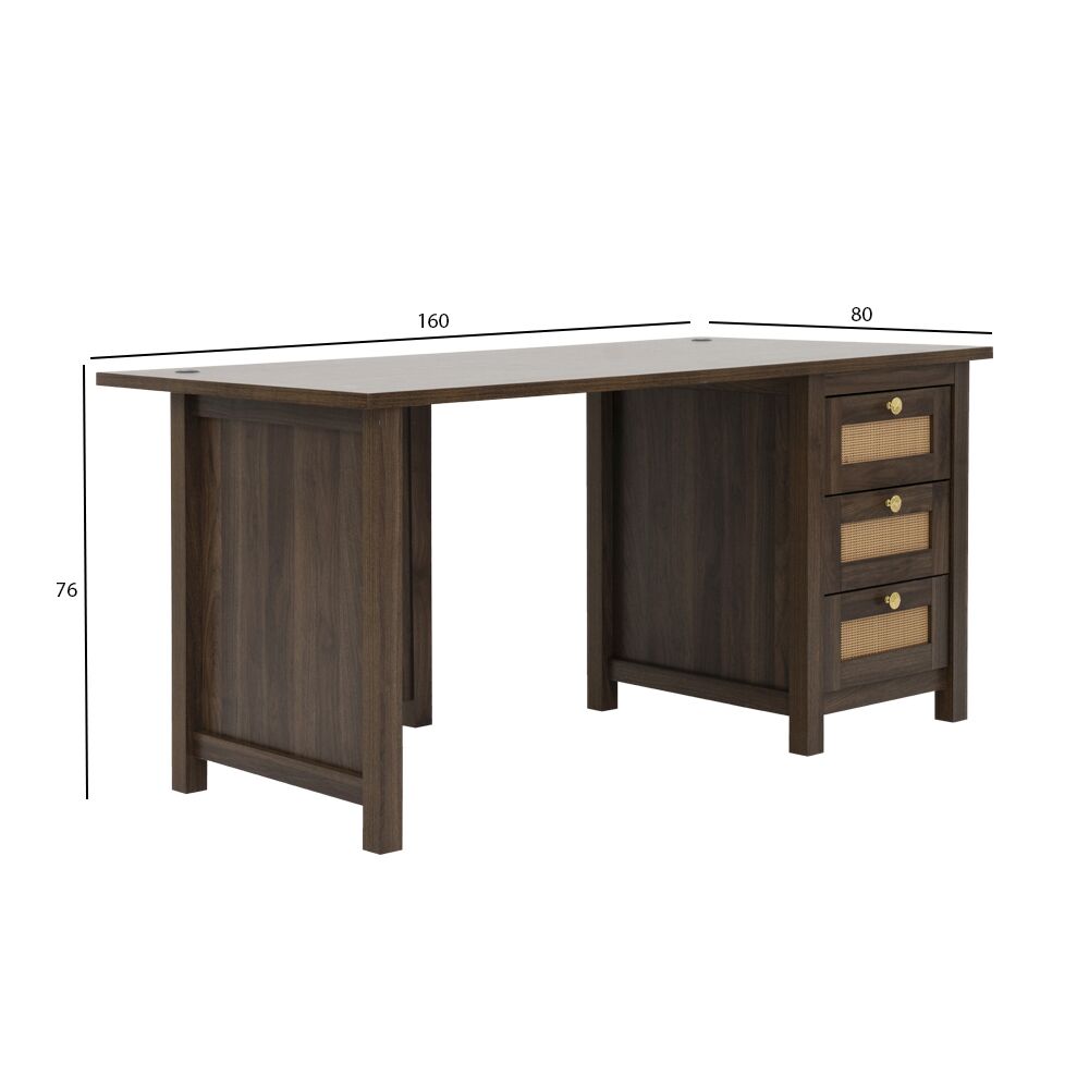 Agoda Study Desk-Walnut - Image 2
