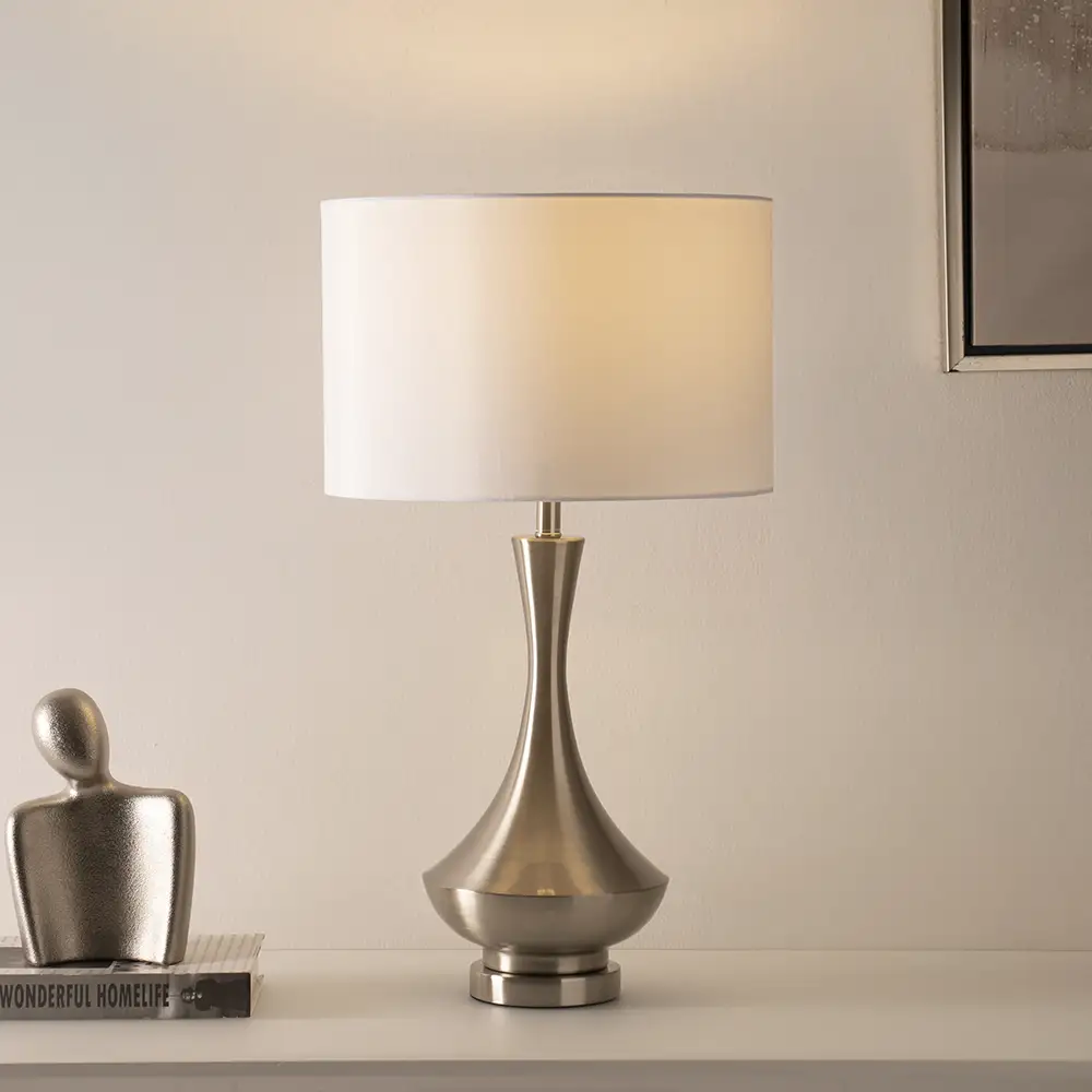 Avero metal table lamp silver 35x35x62cm