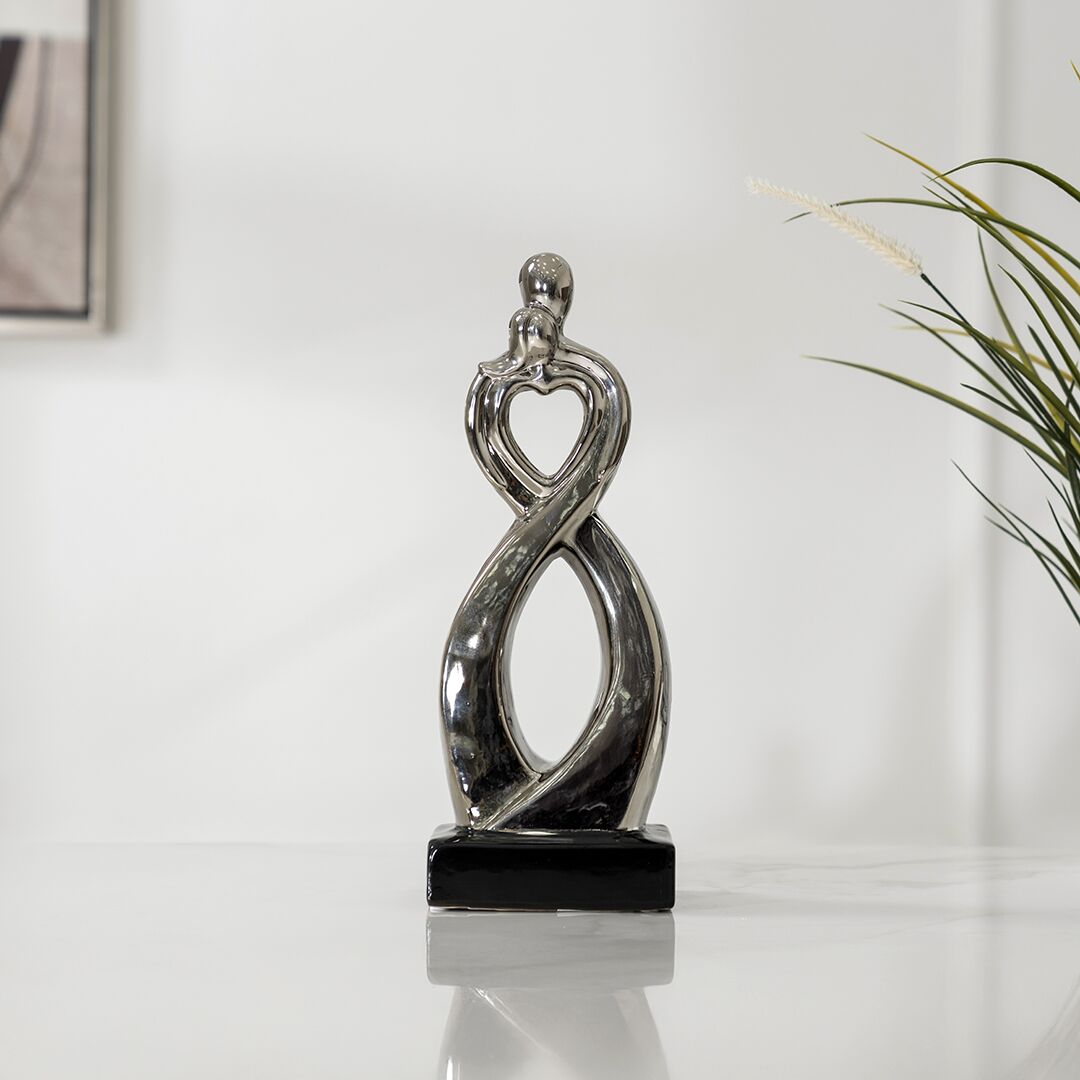 Delyn ceramic silver couple accent 13*9*35 cm