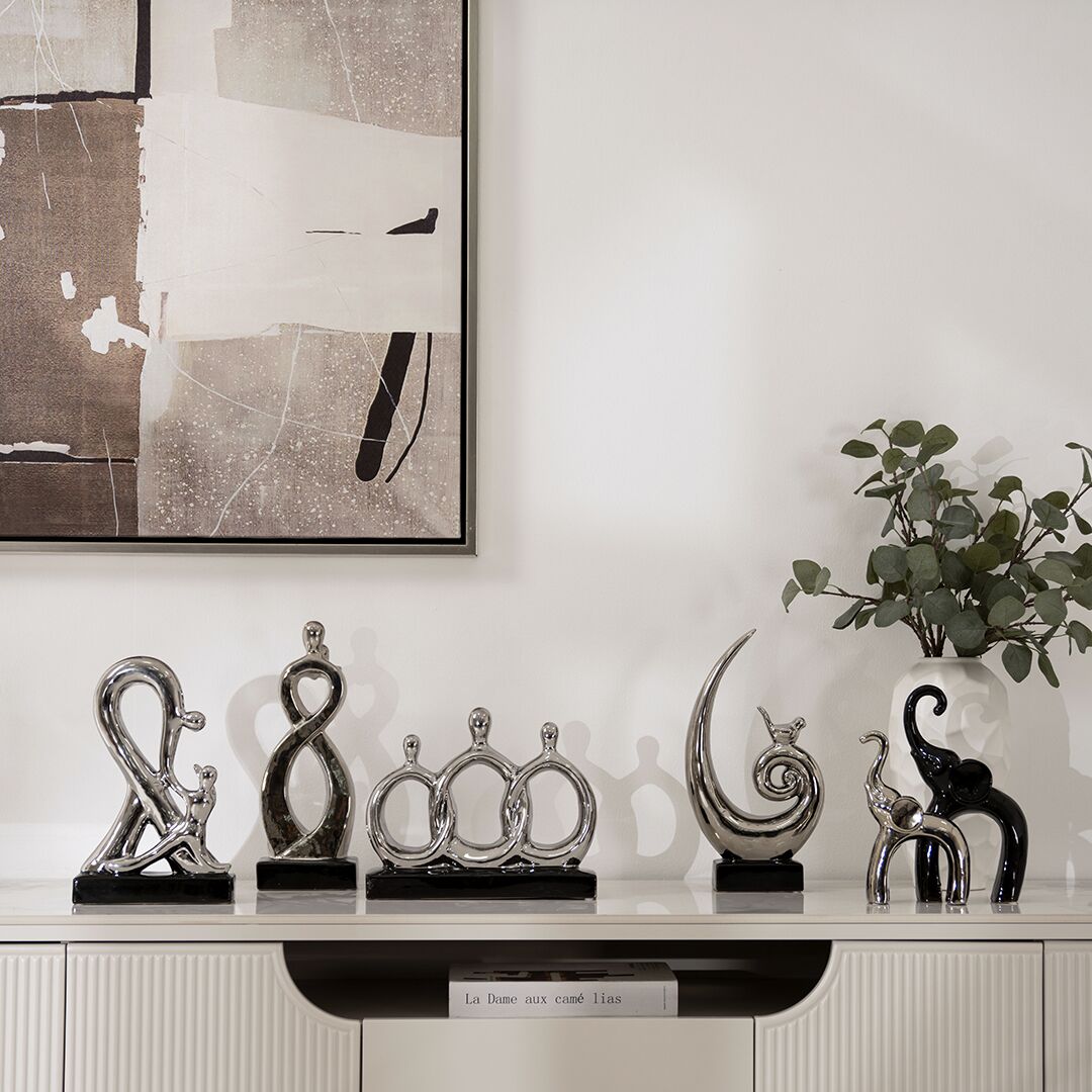 Delyn ceramic silver couple accent 13*9*35 cm - Image 4