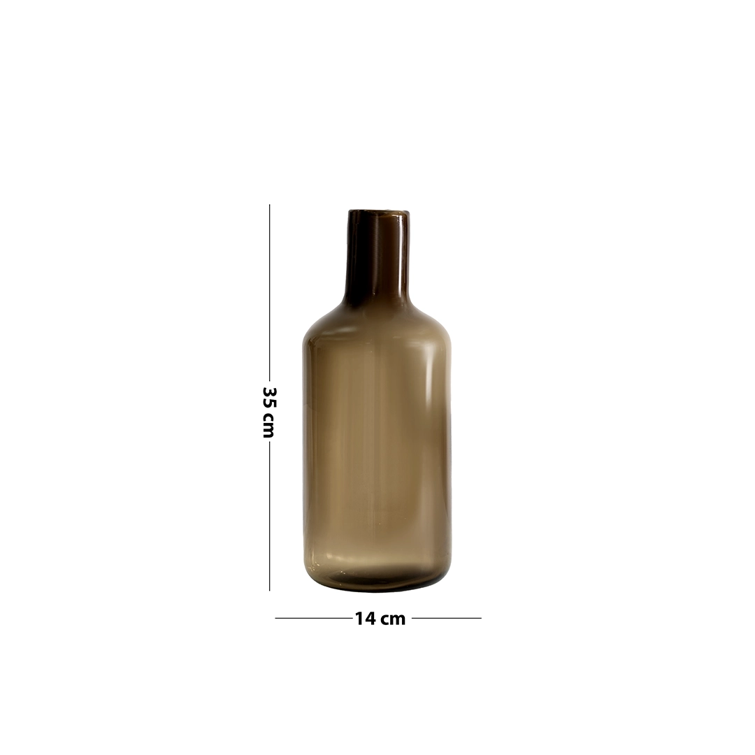 Lemont glass vase brown 14x14x35cm - Image 2